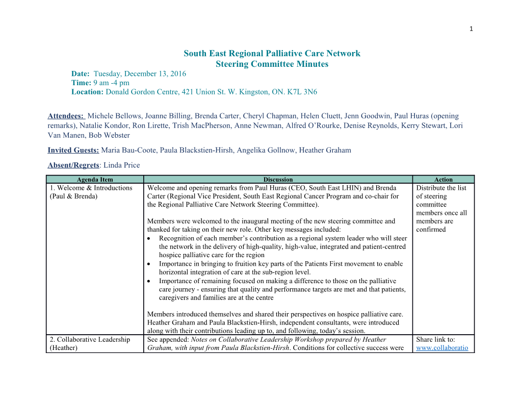 South East Regional Palliative Care Network