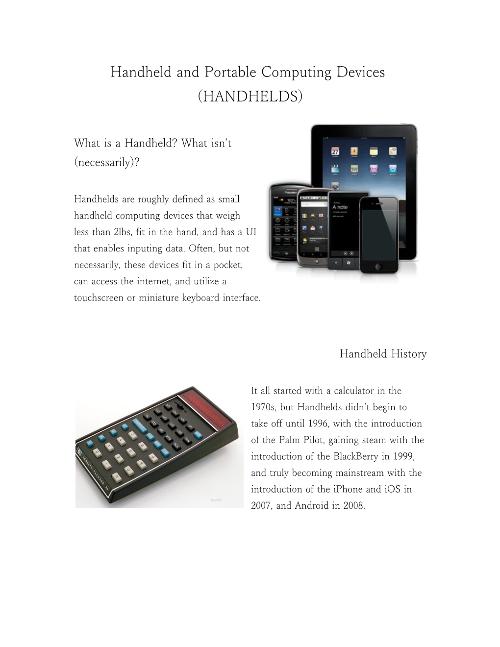 Handheld and Portable Computing Devices