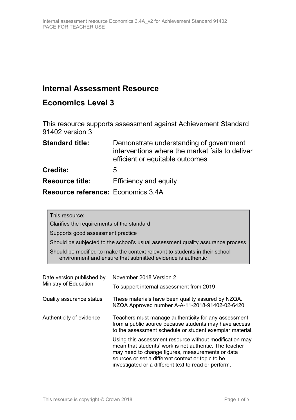 Geography Level 2 Internal Assessment Resource