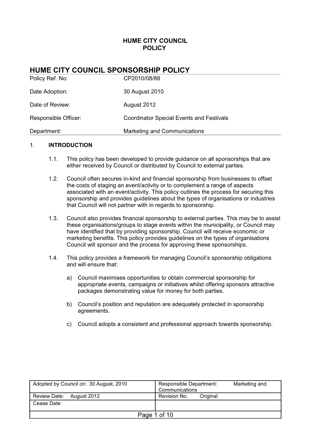 City Amenity Discussion Paper