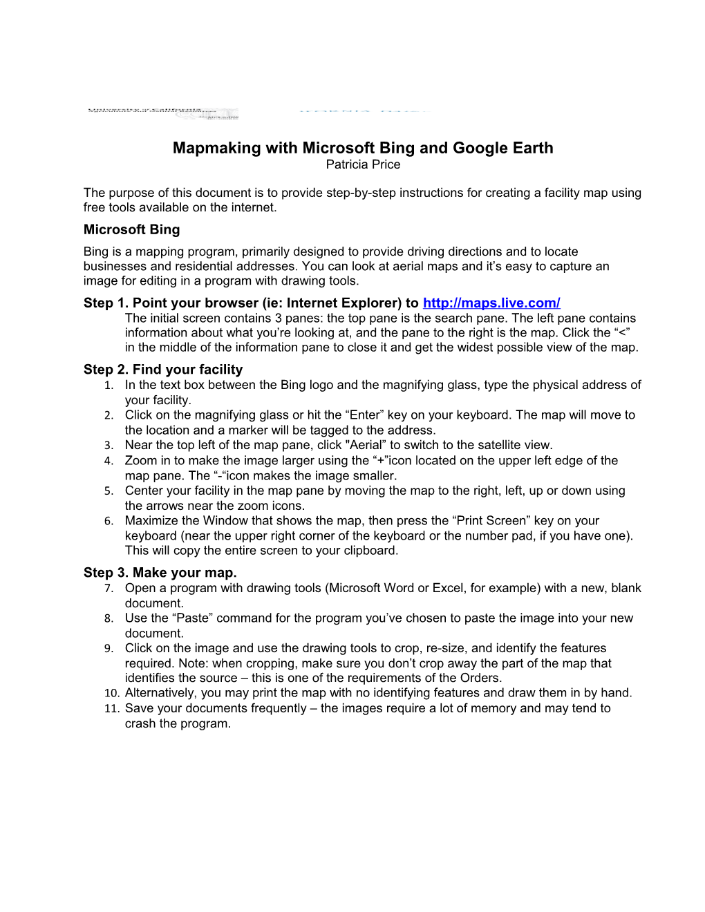 Mapmaking with Microsoft Bing and Google Earth