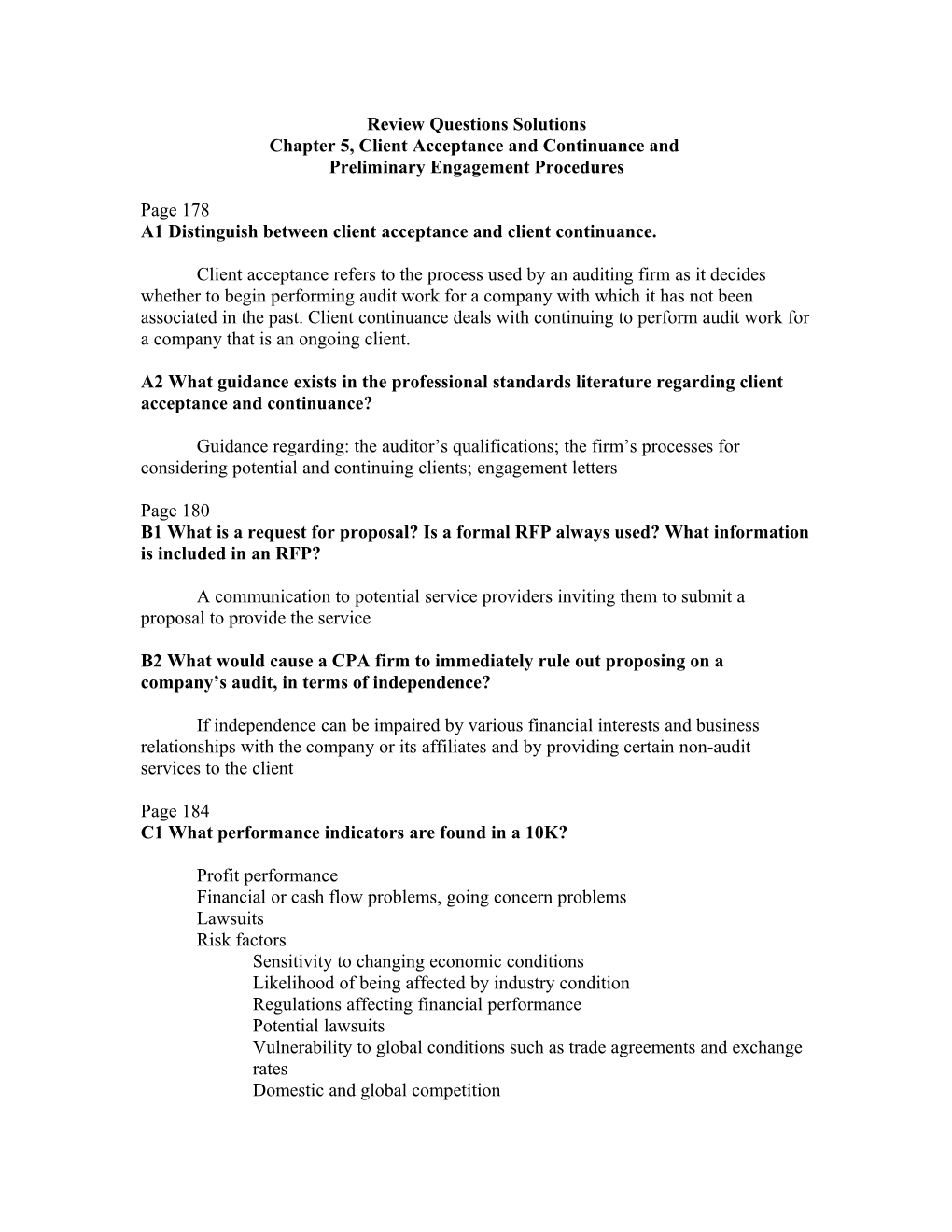 Chapter 5, Client Acceptance and Continuance And