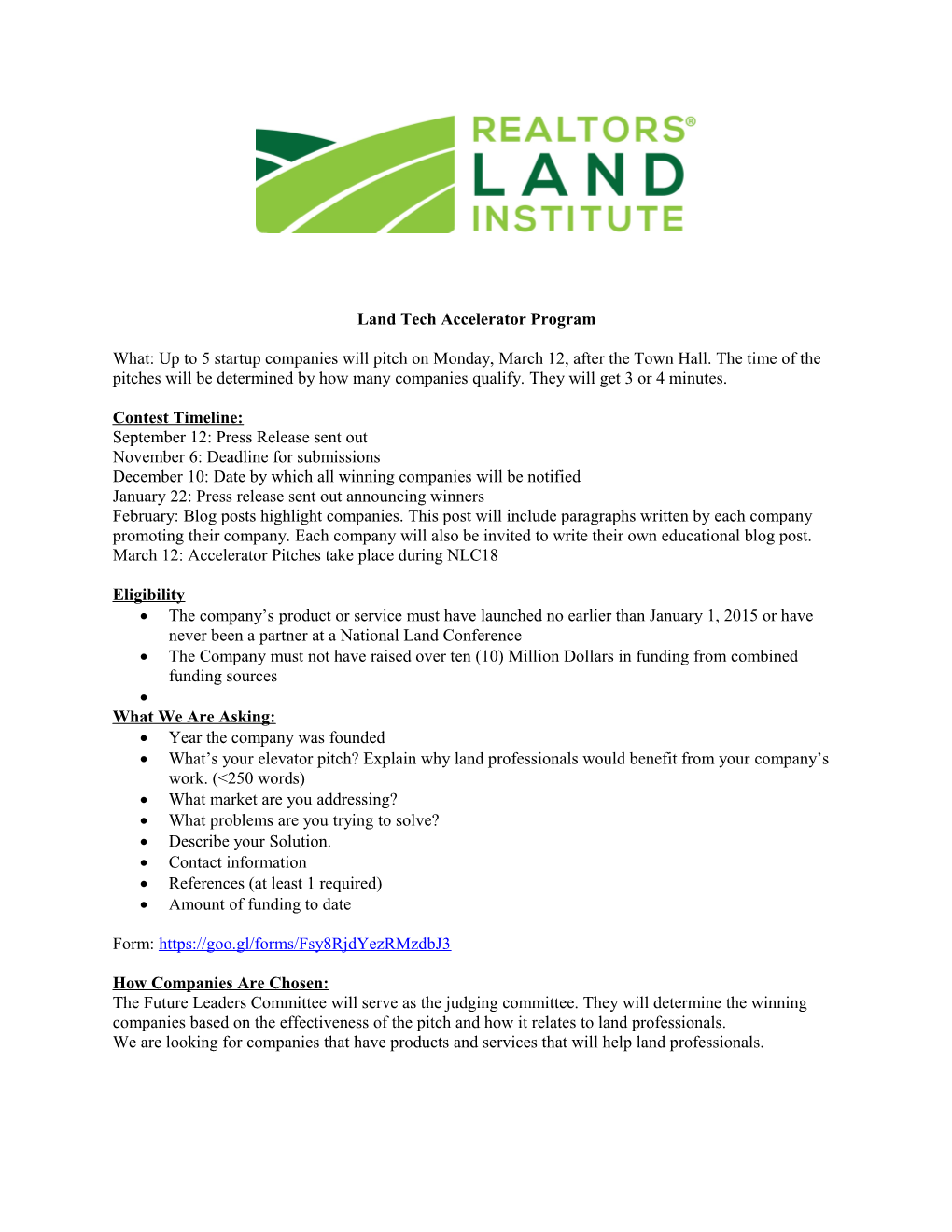 Land Tech Accelerator Program