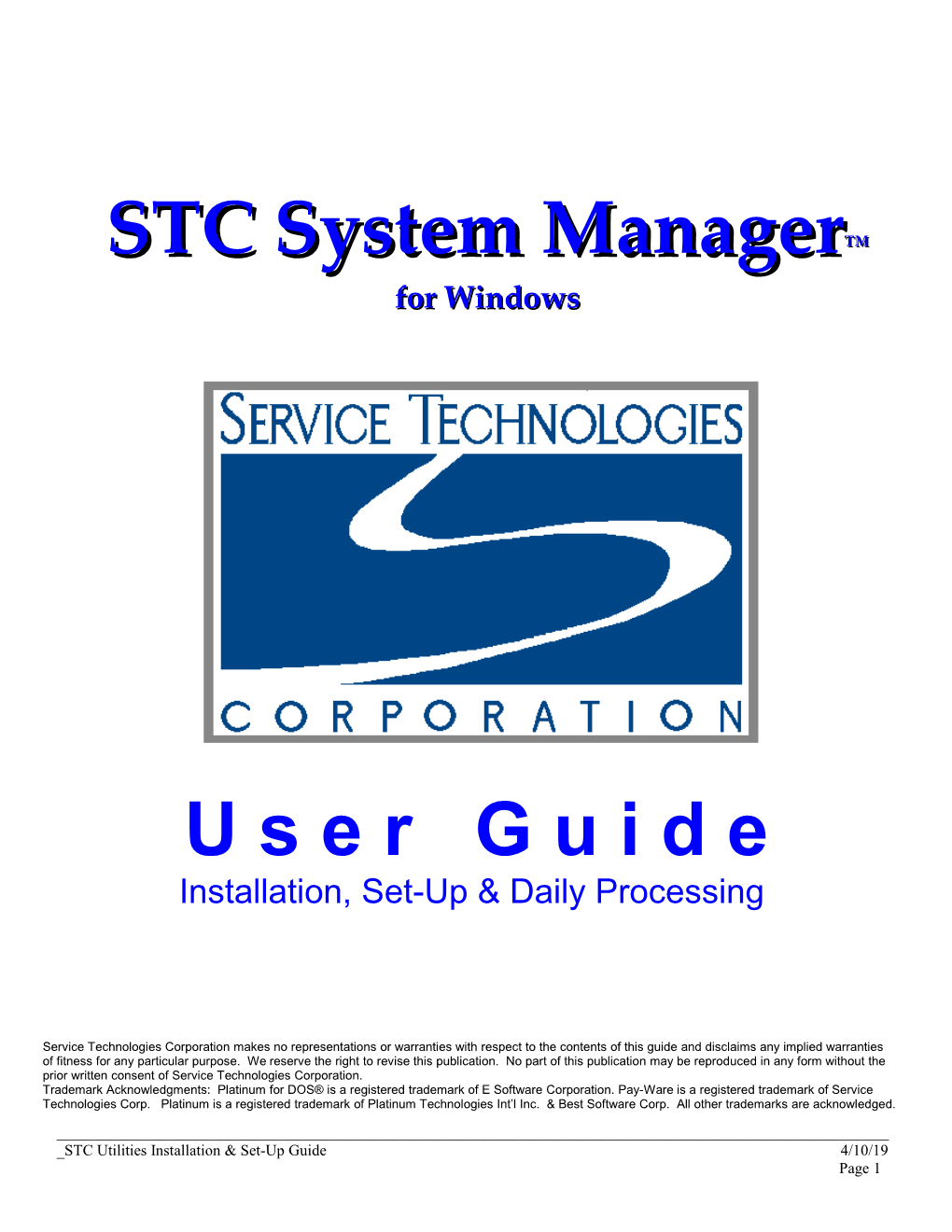 STC System Manager for Windows