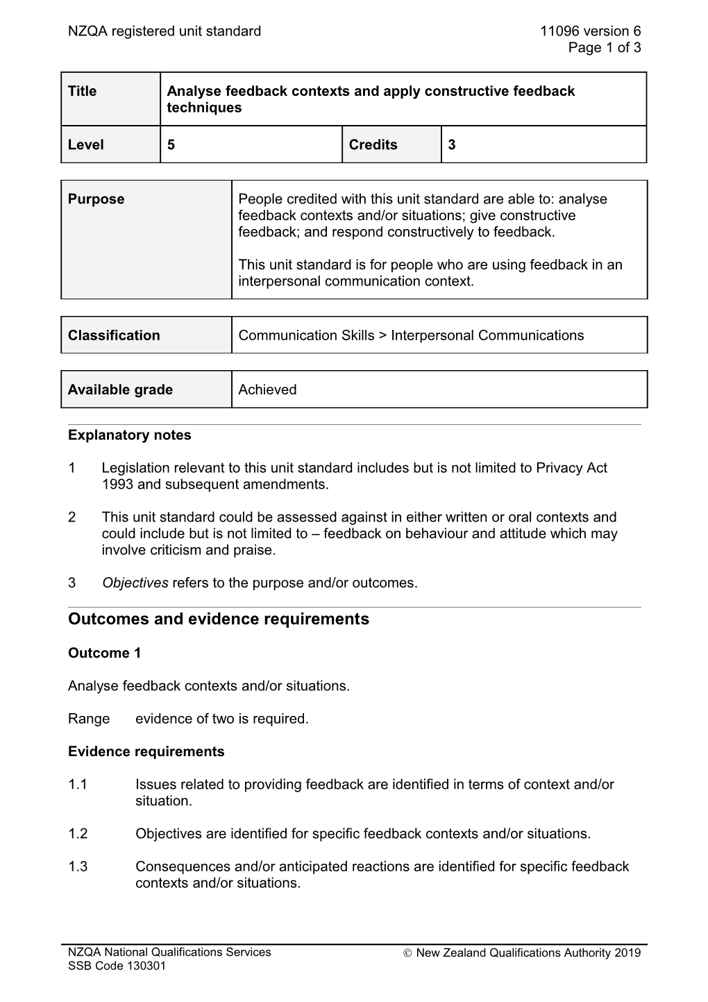 11096 Analyse Feedback Contexts and Apply Constructive Feedback Techniques