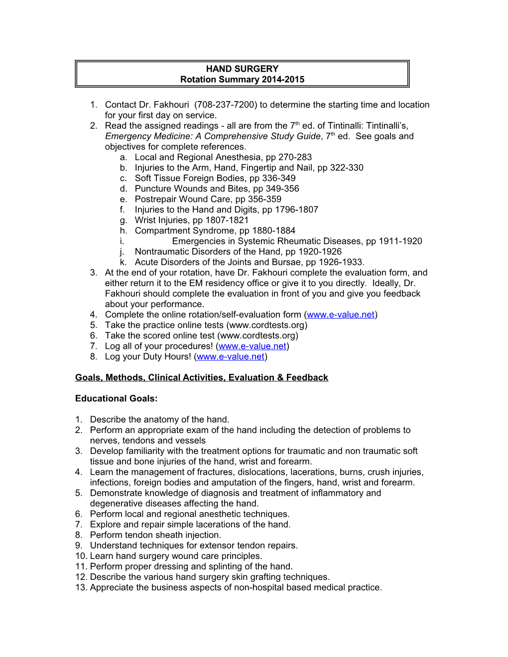 Rotation Summary 2014-2015