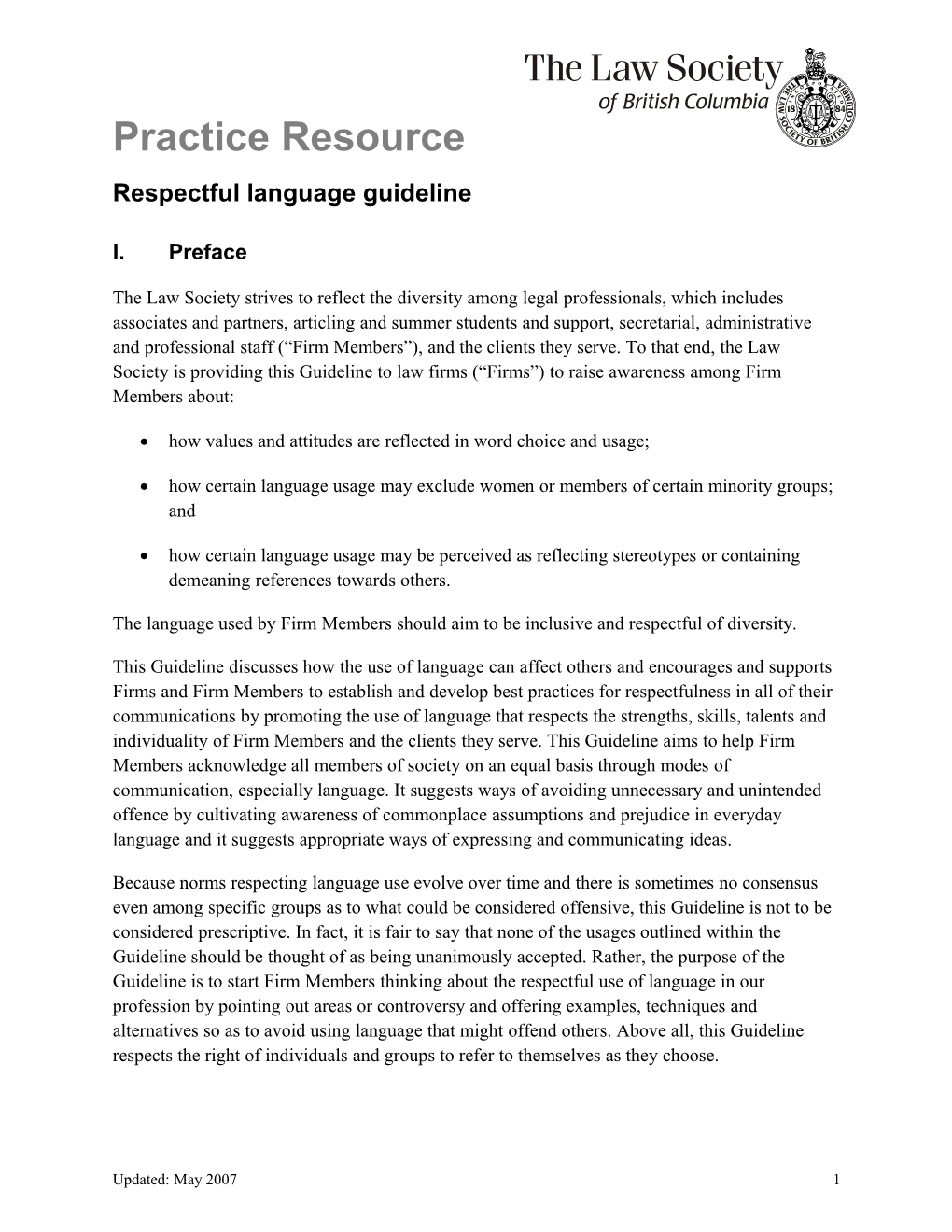 Practice Resources - Respectful Language Guideline