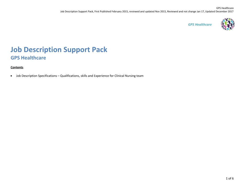 Job Description Support Pack