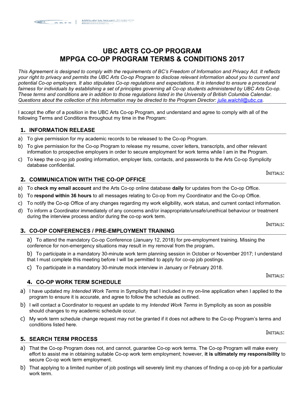 MPPGA Co-Op Program Terms & Conditions 2017