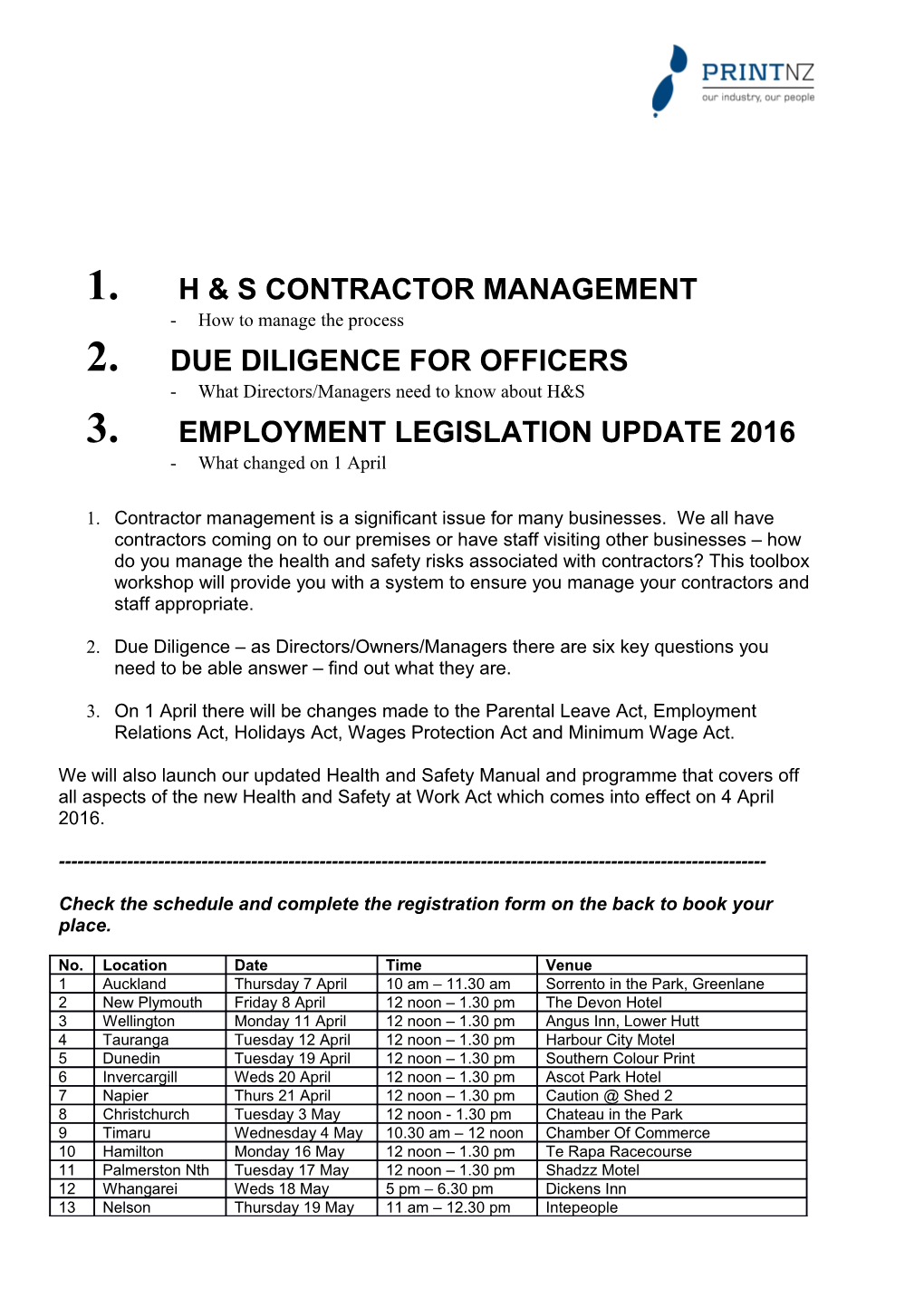 1. H & S Contractor Management
