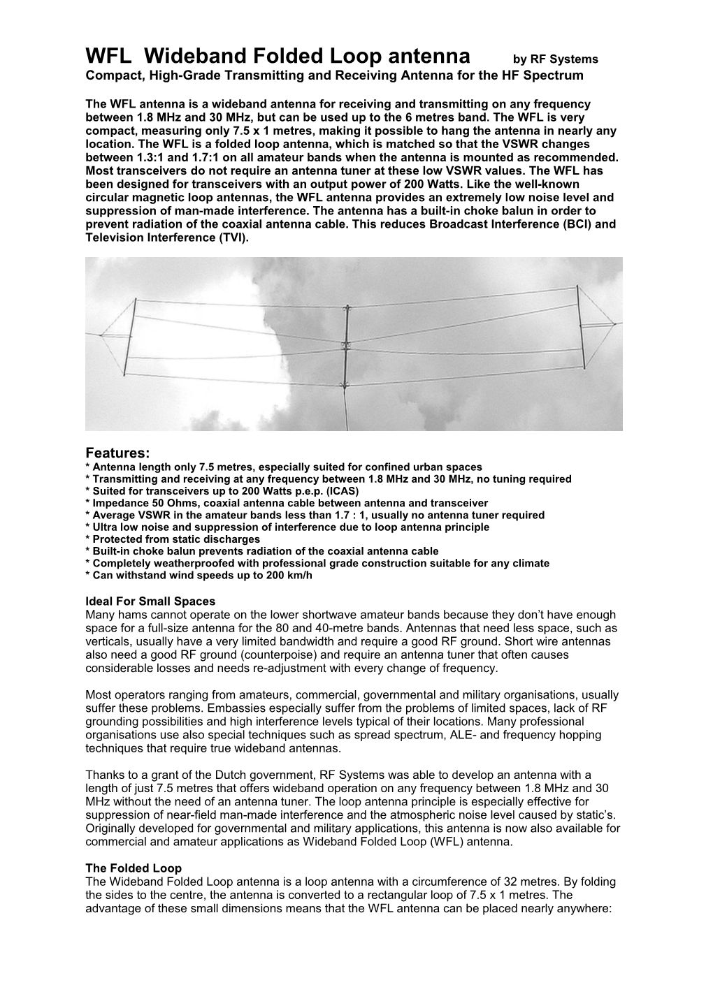 WFL Wideband Folded Loop Antenna