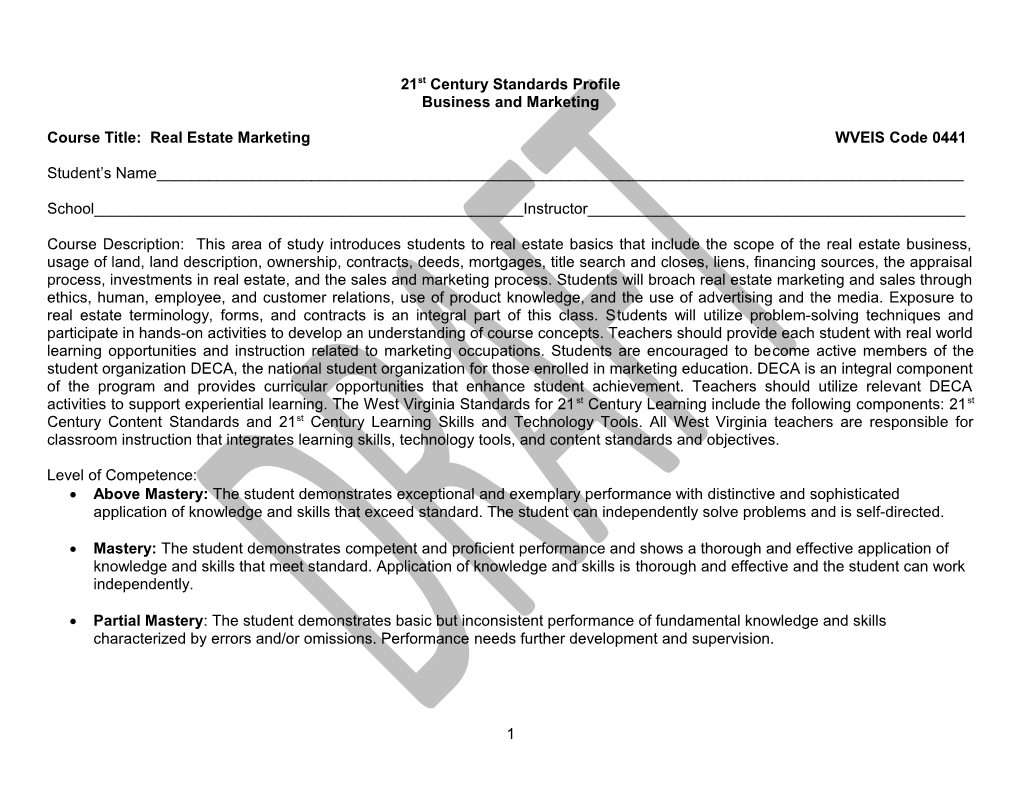 21St Century Standards Profile