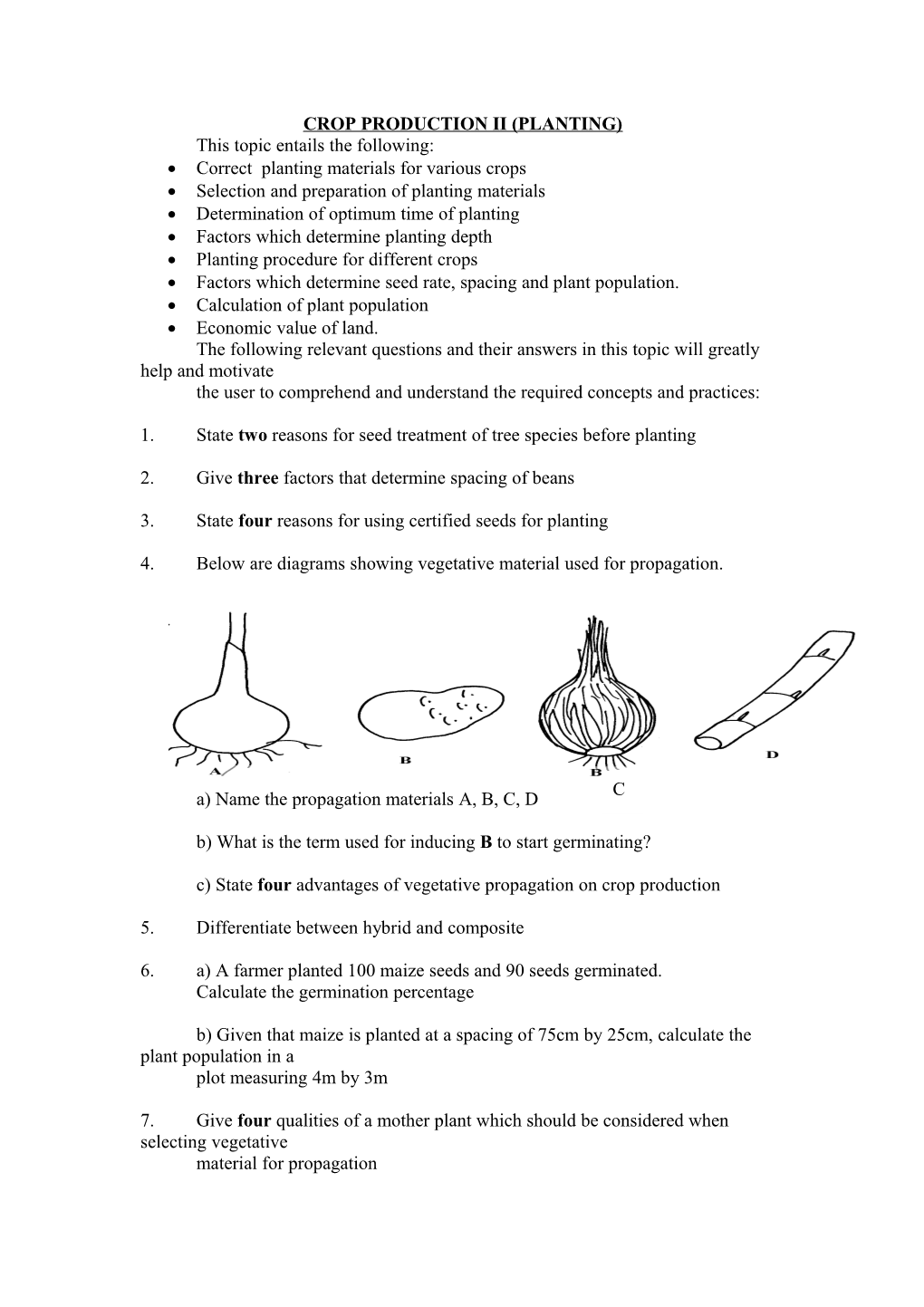 Crop Production Ii (Planting)