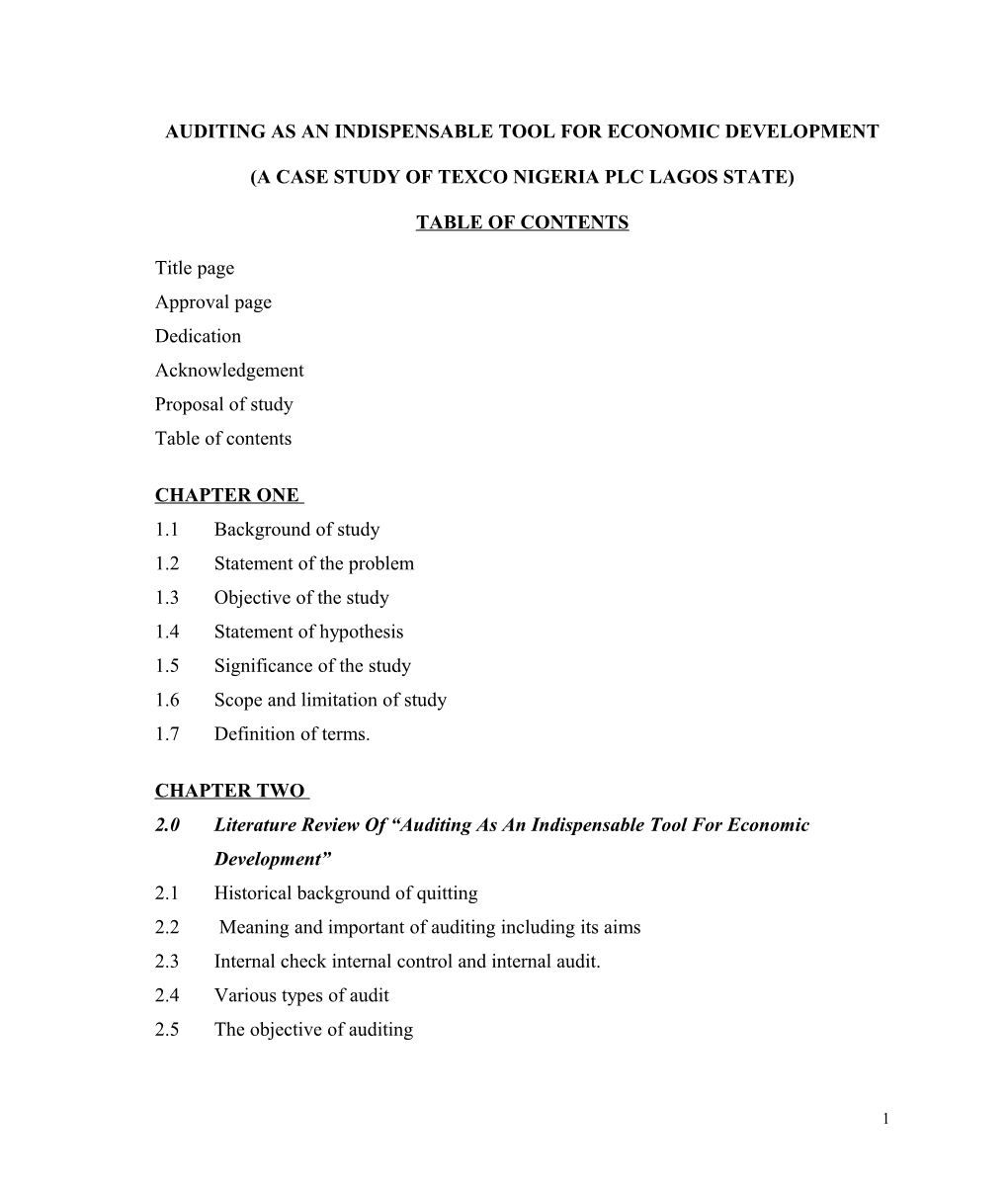 Auditing As an Indispensable Tool for Economic Development