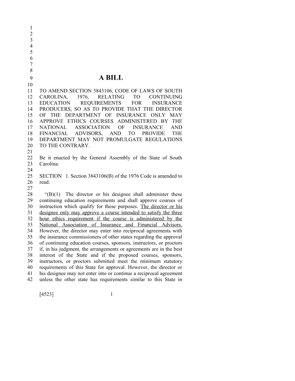 2017-2018 Bill 4523 Text of Previous Version (Dec. 13, 2017) - South Carolina Legislature Online