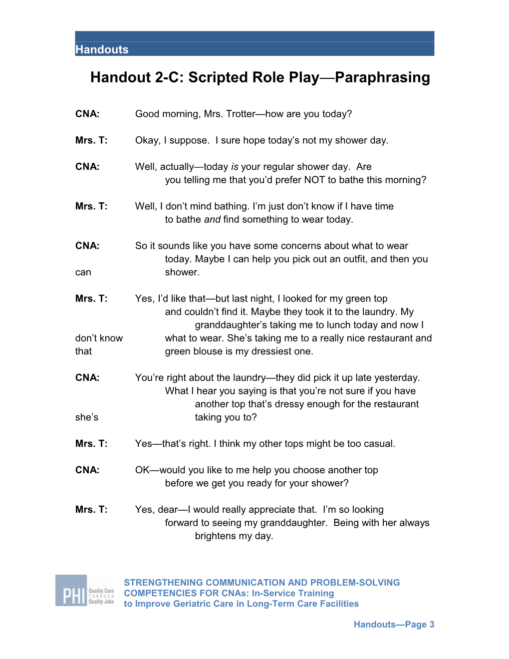 Handout 2-A: Overview of Paraphrasing
