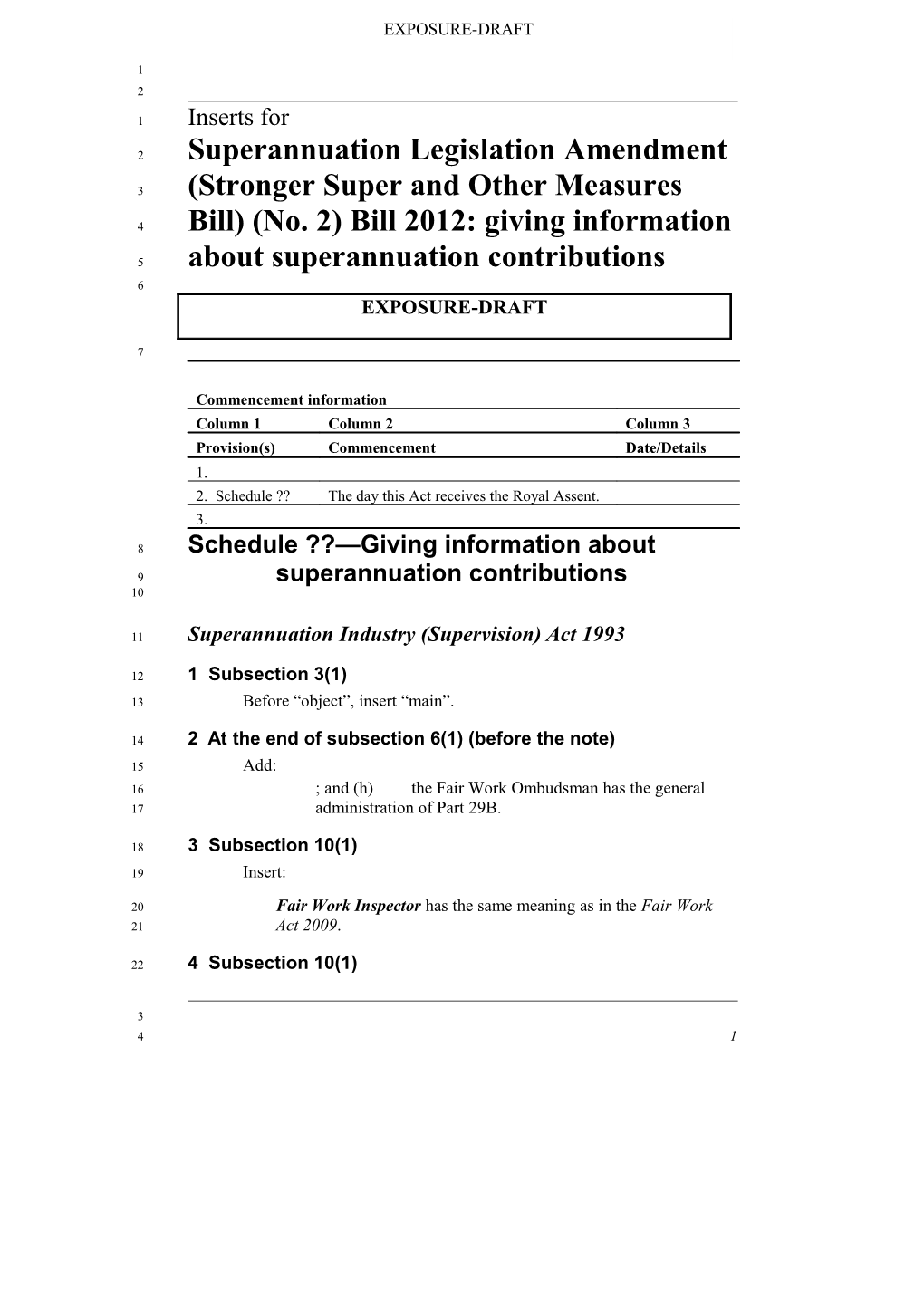 Exposure Draft - Superannuation Legislation Amendment (Stronger Super and Other Measures