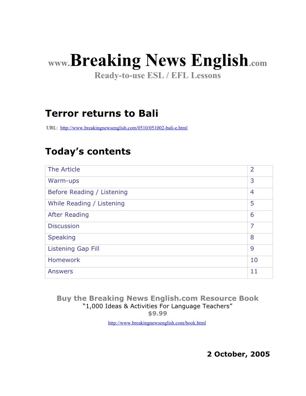 Terror Returns to Bali