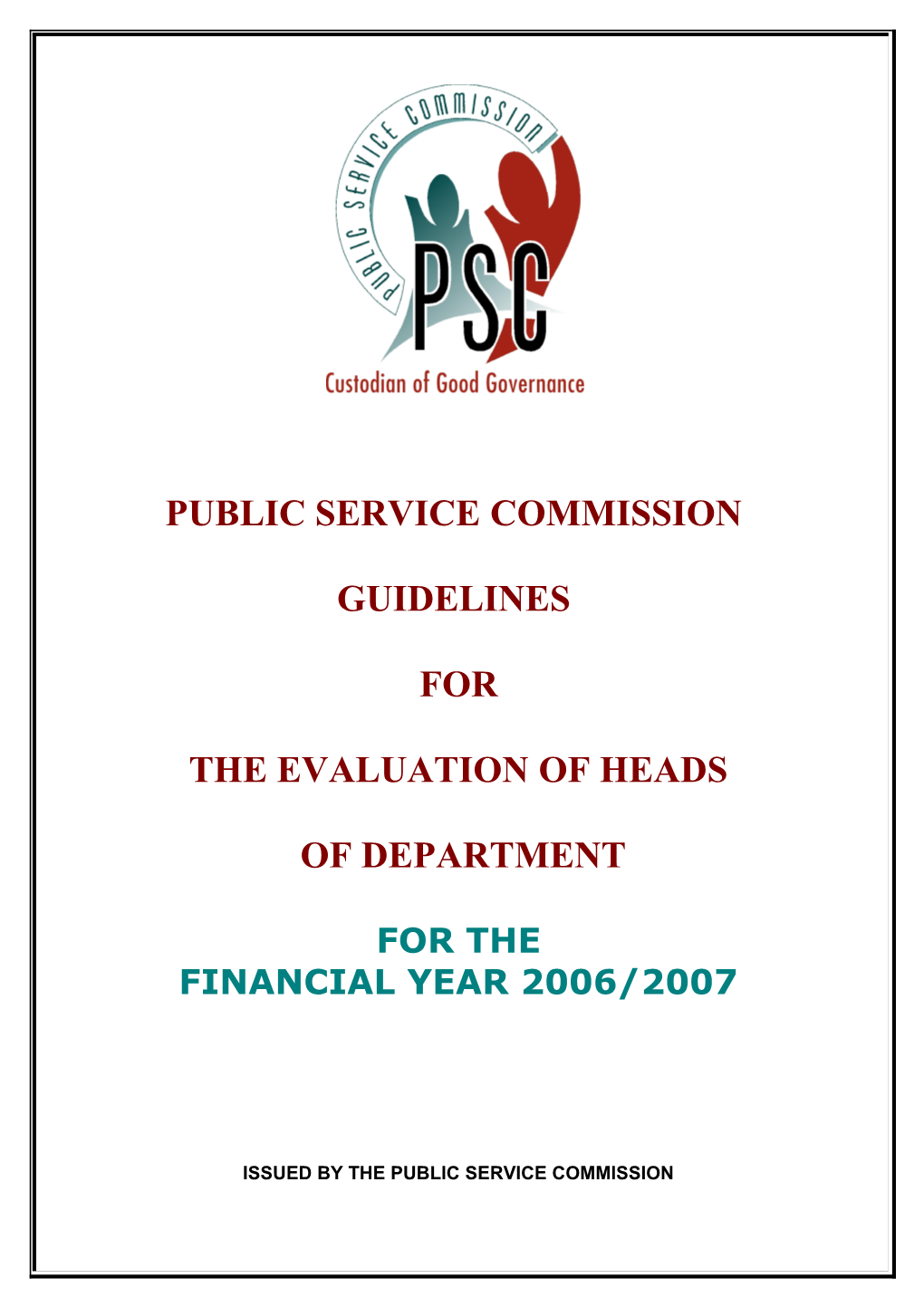 Guidelines on the Evaluation of Heads of Department