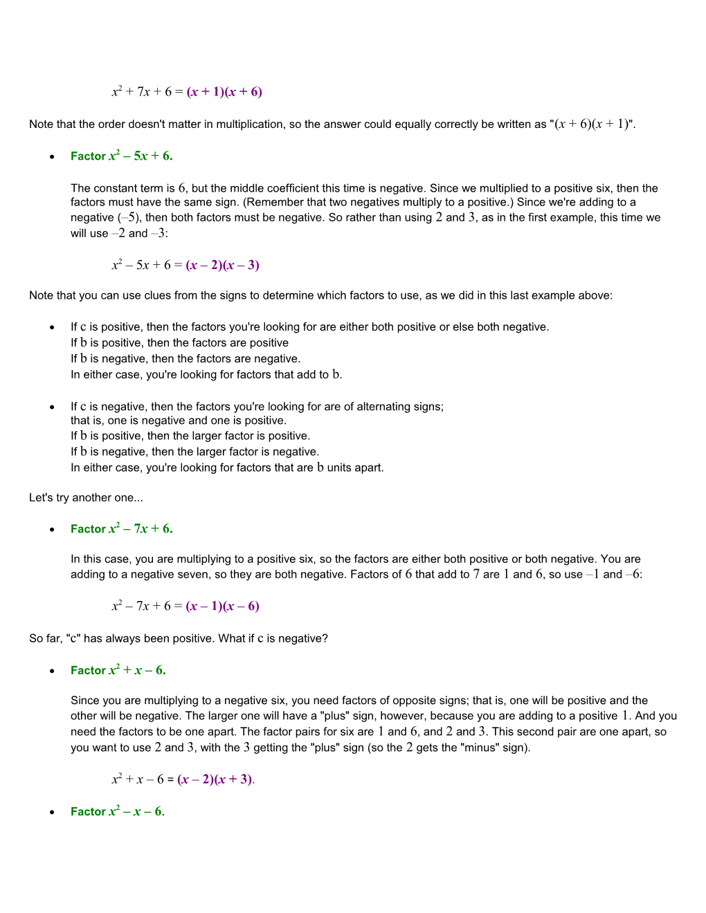 Factoring Quadratics: the Simple Case (Part 1 of 4)