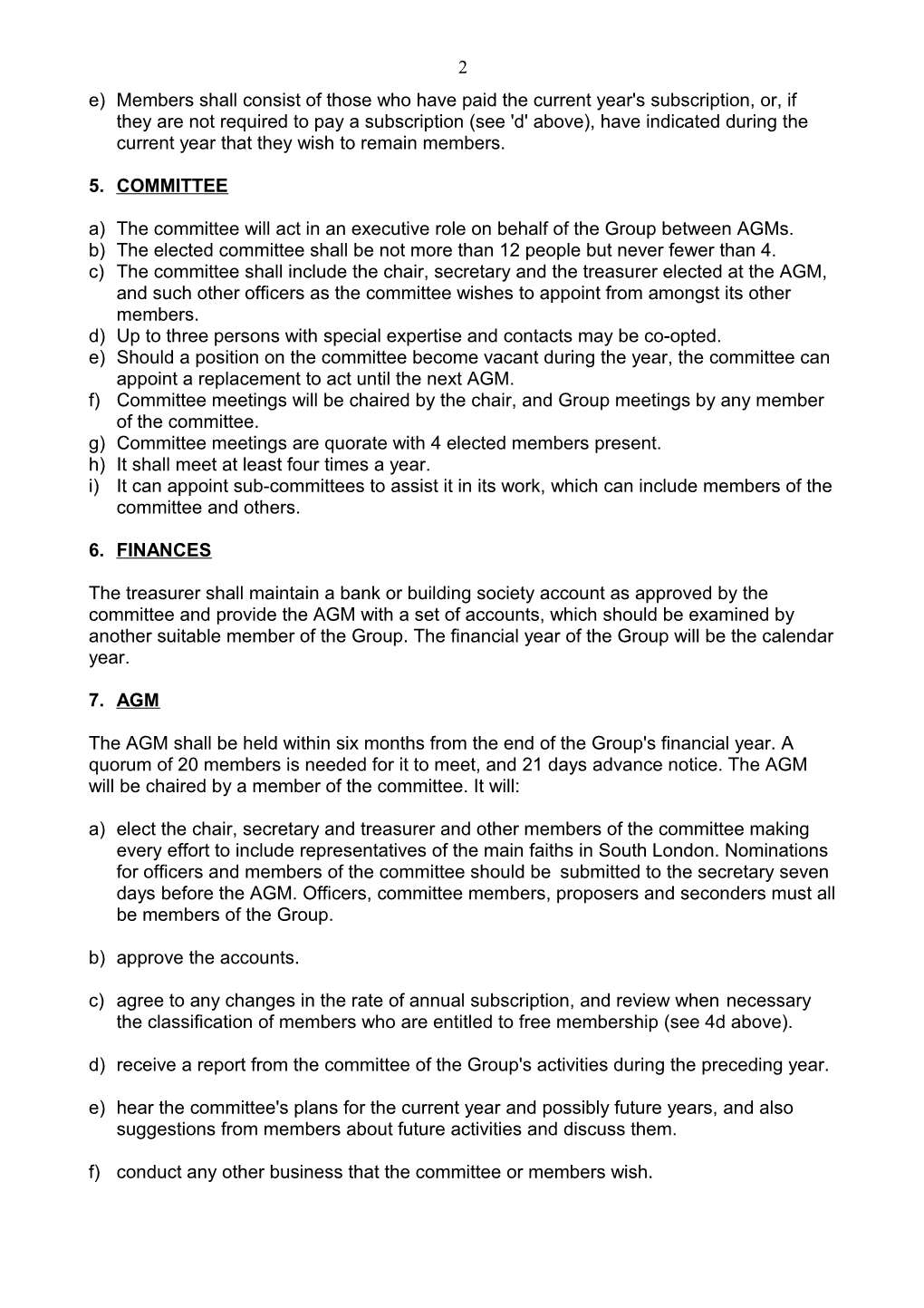 Constitution of the South London Inter Faith Group