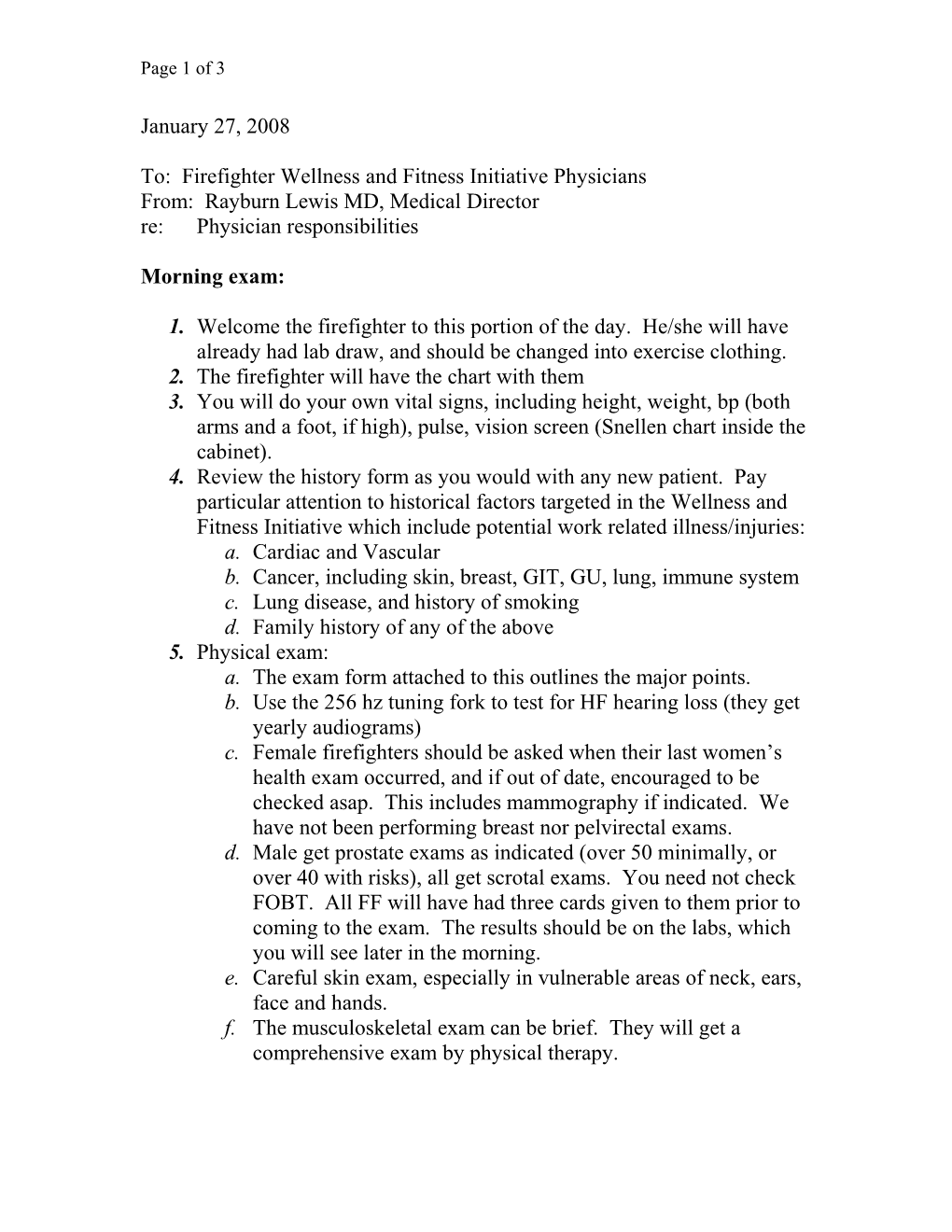 Firefighter Wellness and Fitness Initiative