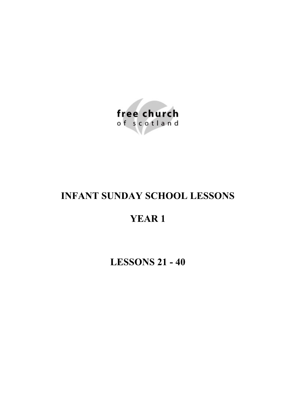 Infant Sunday School Lessons