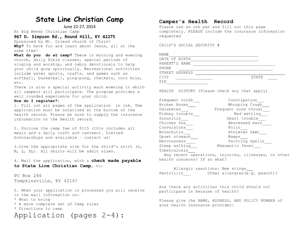 State Line Christian Camp