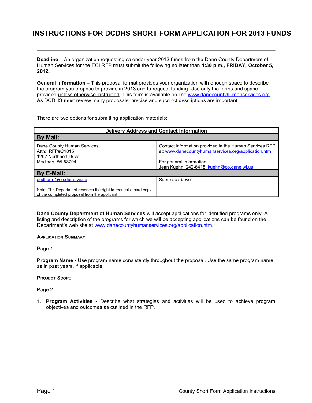 City-County-United Way Consolidated Application
