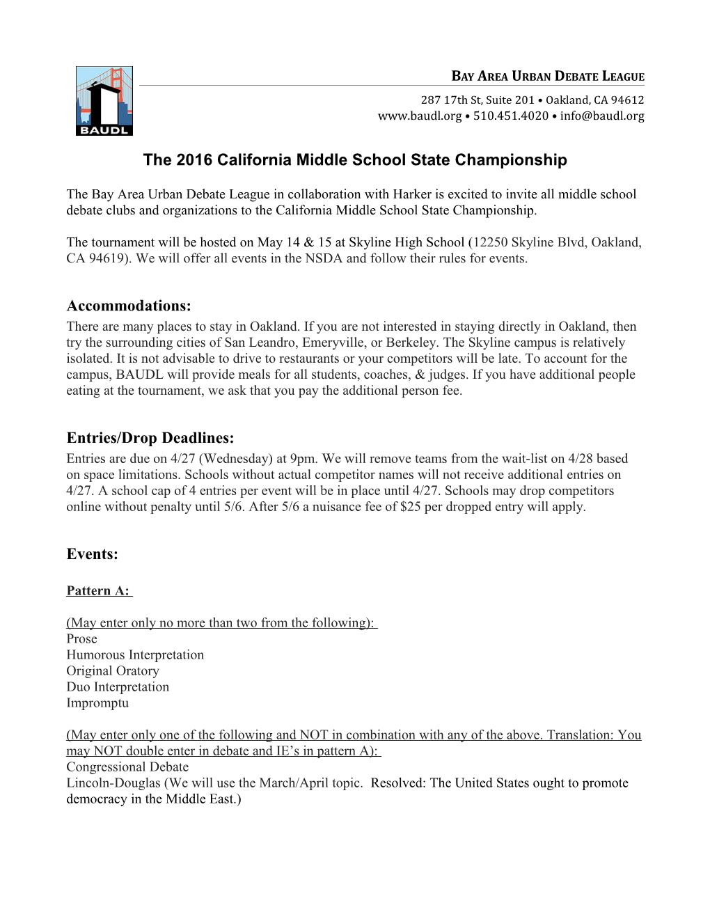 The 2016 California Middle School State Championship