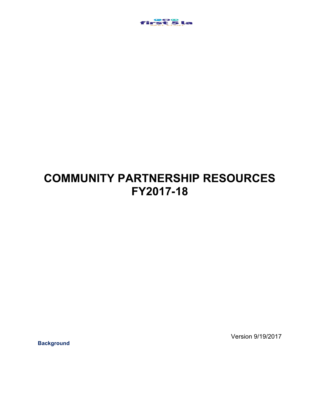 Community Partnership Resources