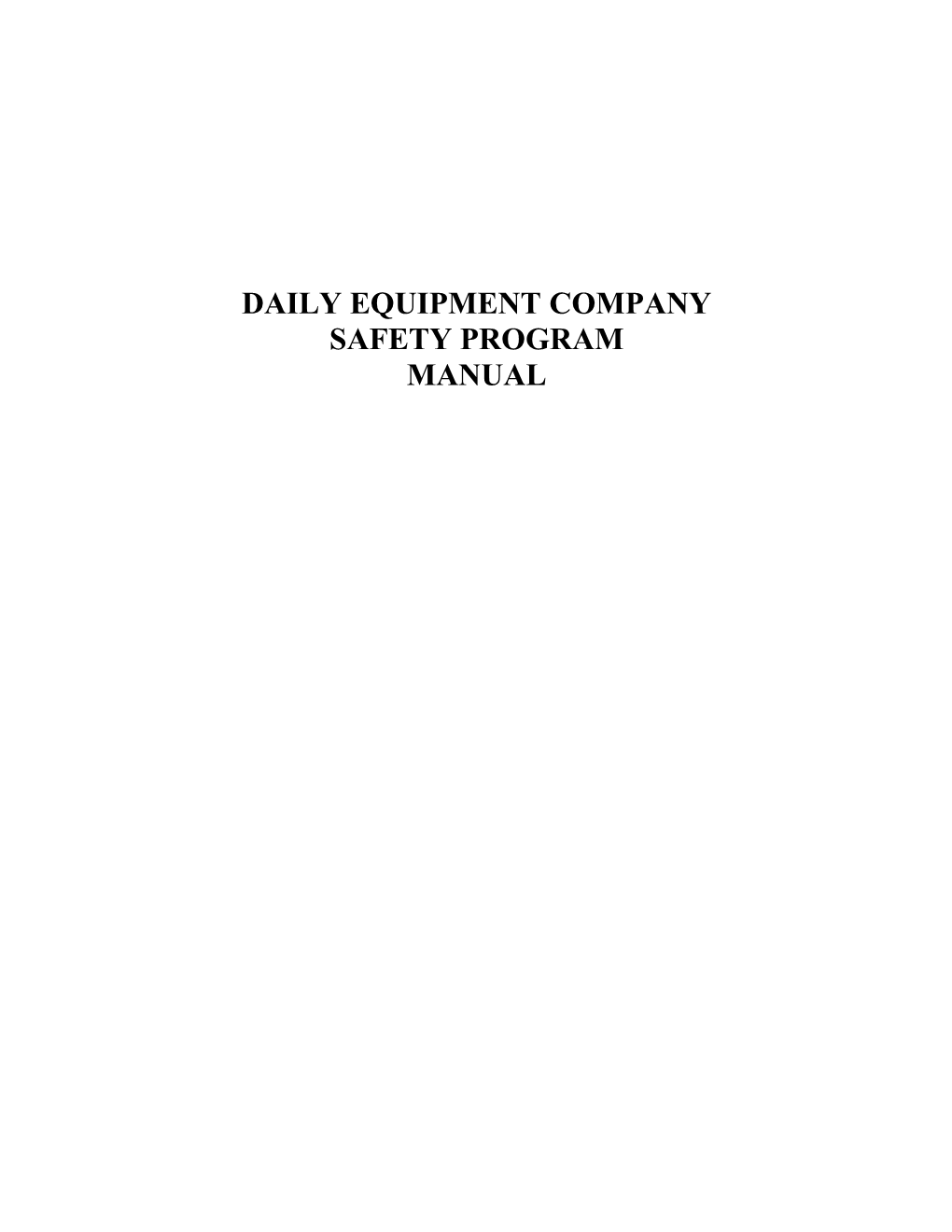 Daily Equipment Company
