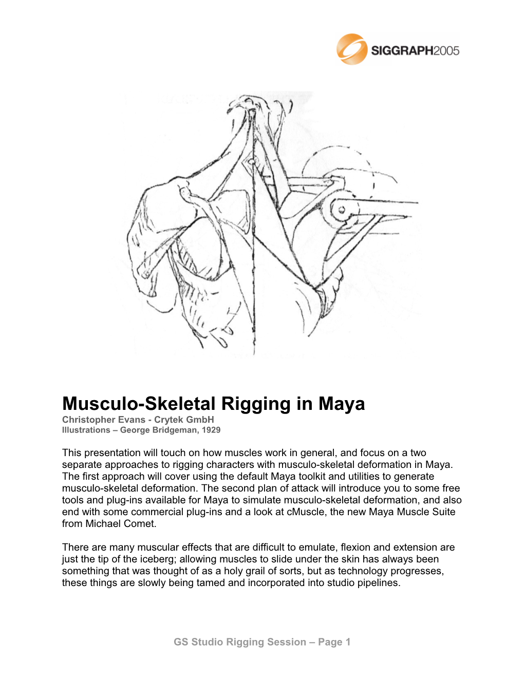 Musculo-Skeletal Rigging in Maya