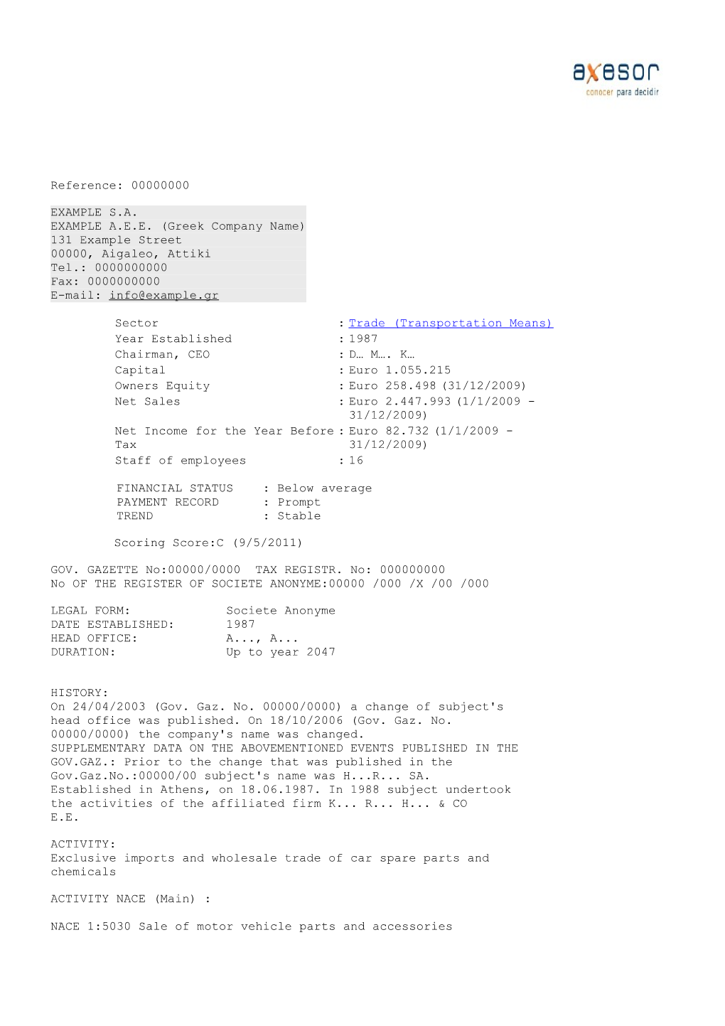 2013 Axesor Conocer Para Decidir S.A.NIF. A-18/413302. All Rights Reserved.Final Del Formulario