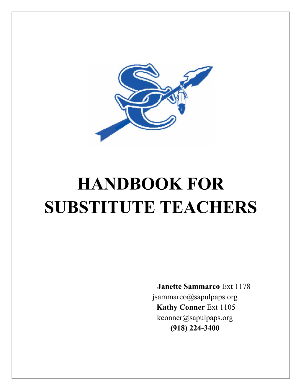 Handbook for Substitute Teachers