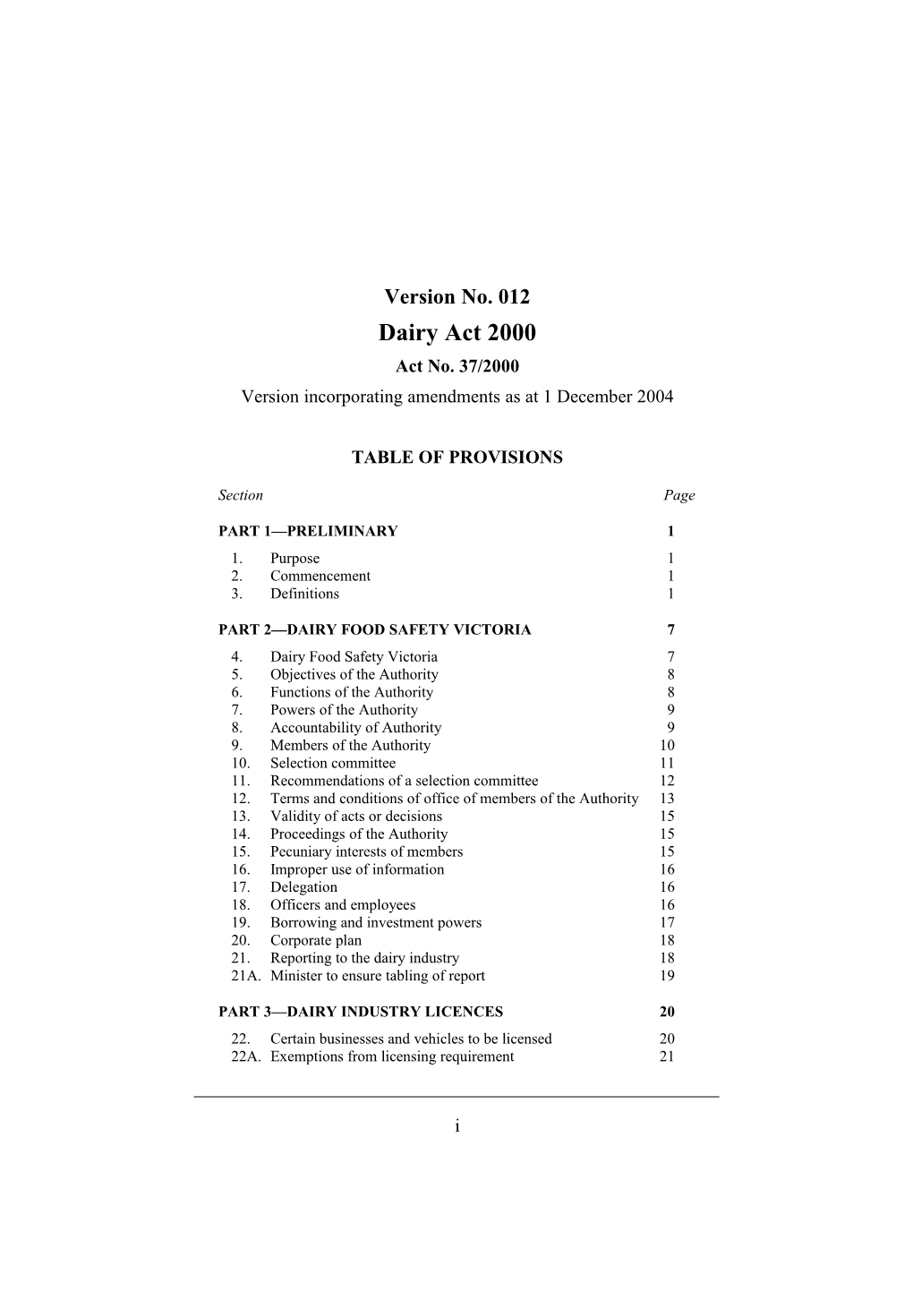 Version Incorporating Amendments As at 1 December 2004