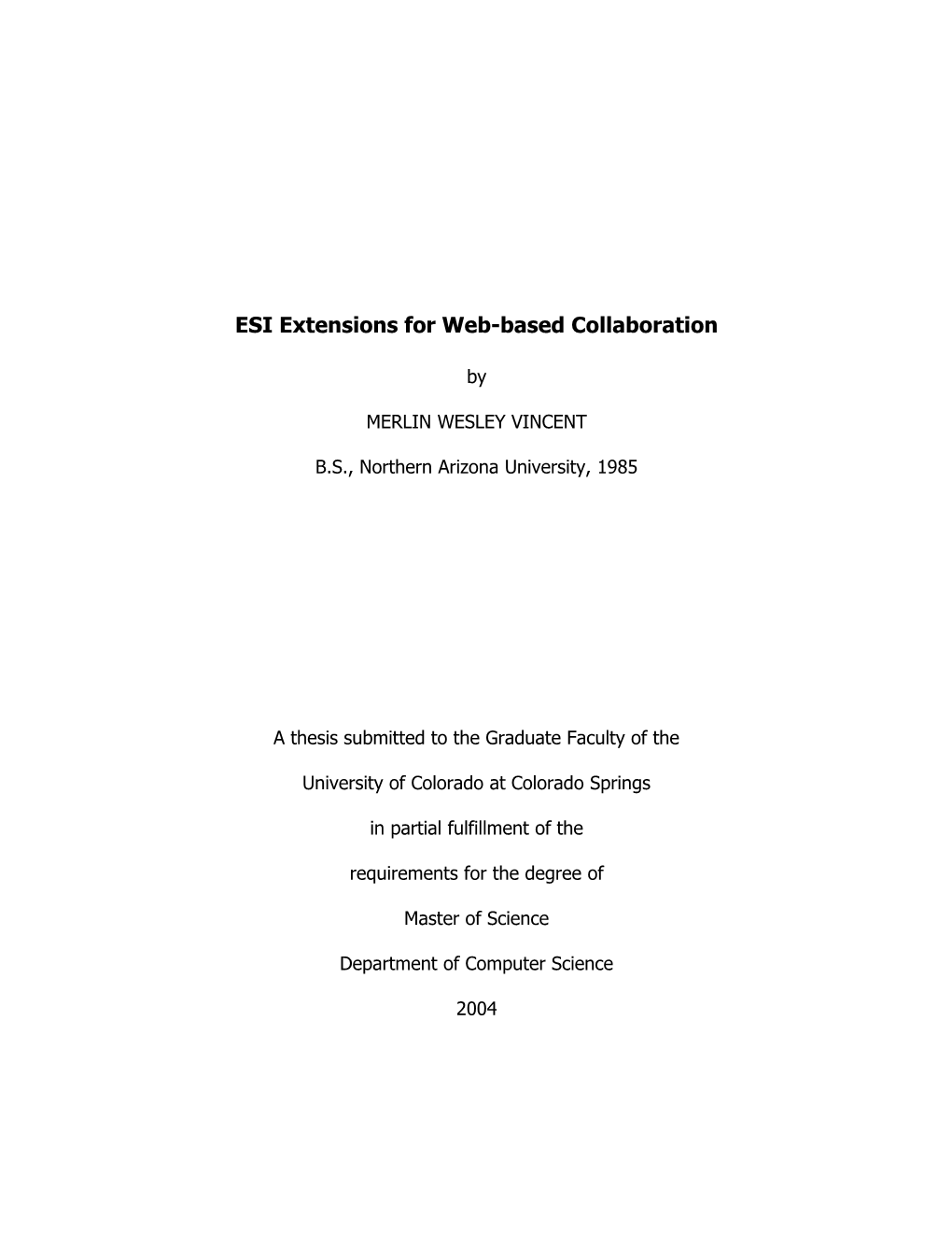 ESI Extensions for Web-Based Collaboration