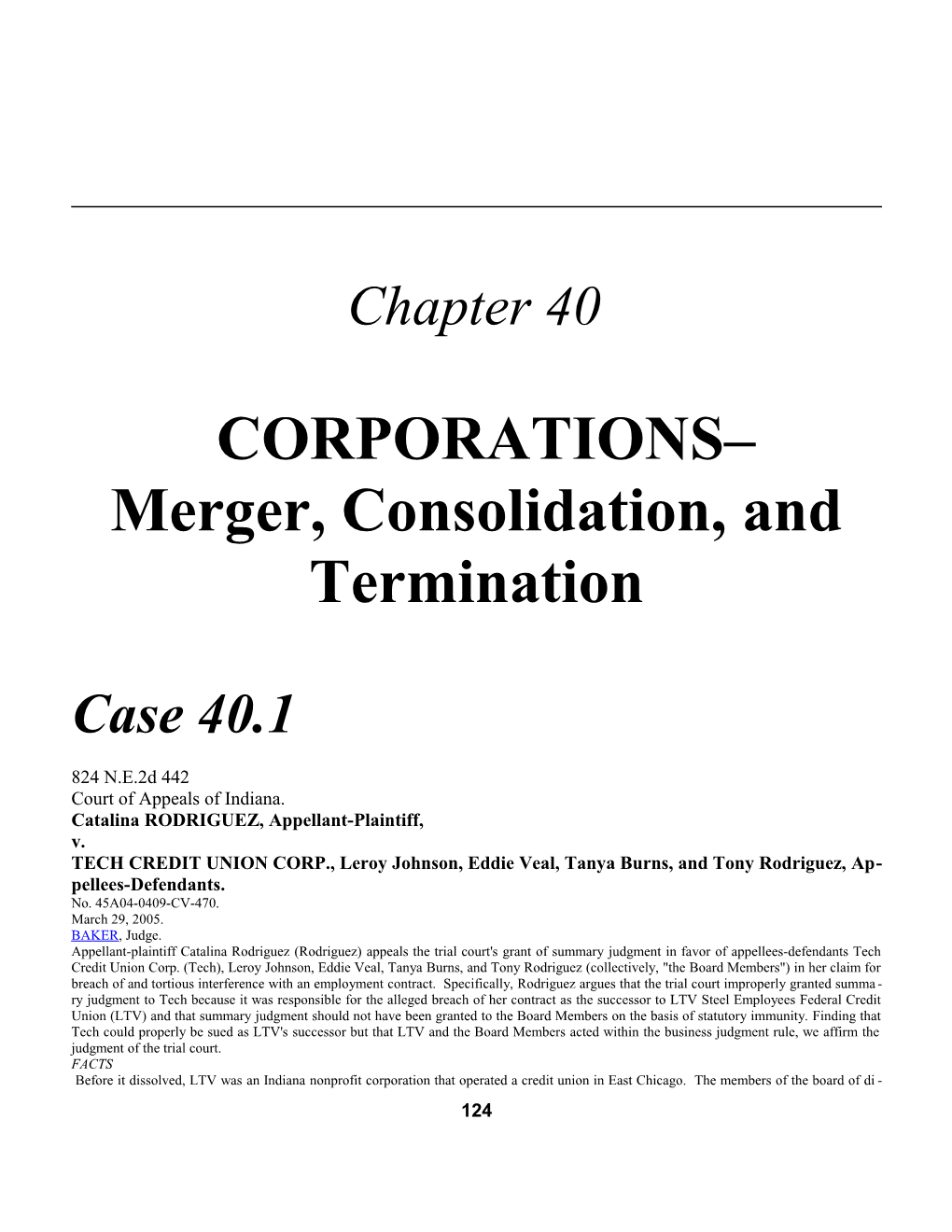 Merger, Consolidation, and Termination