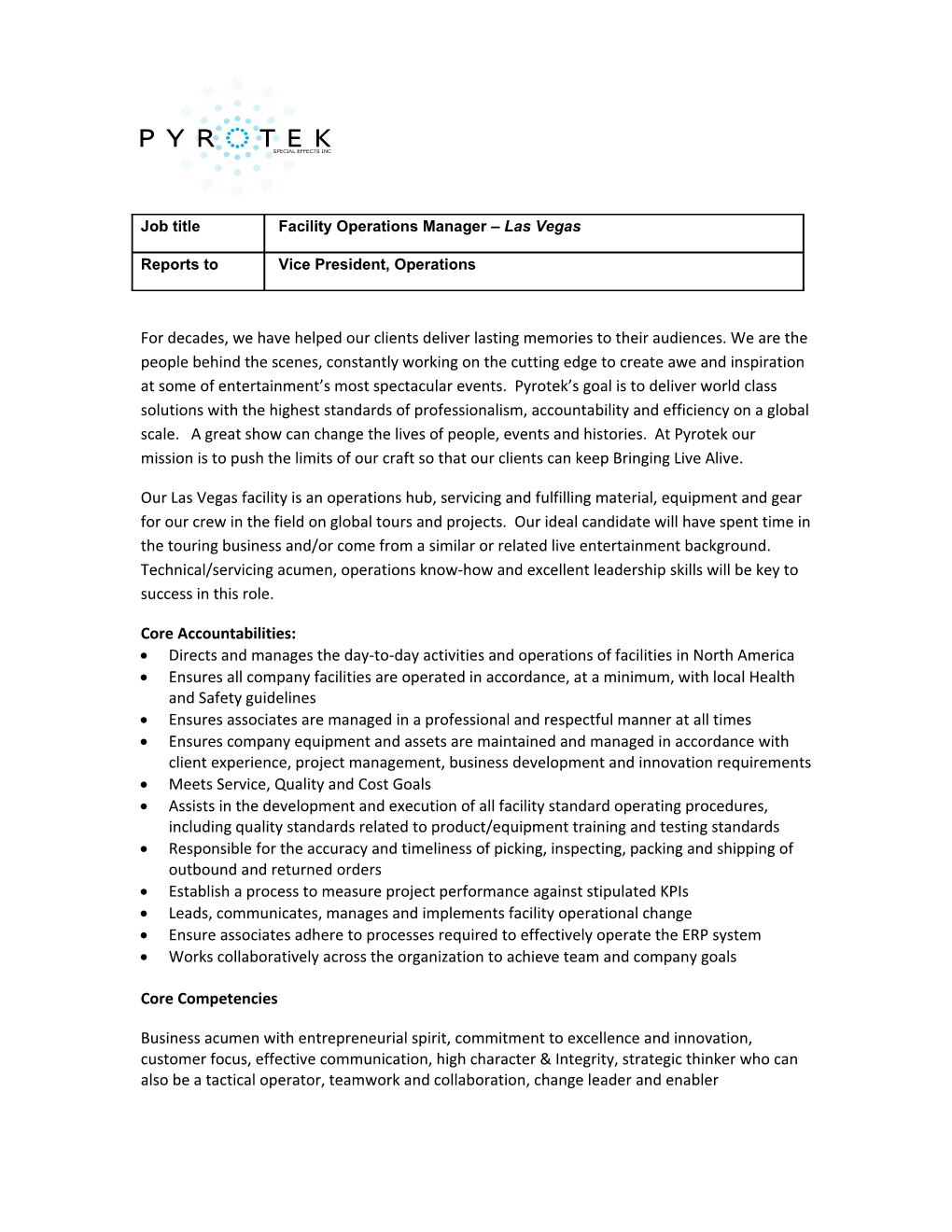 Core Accountabilities