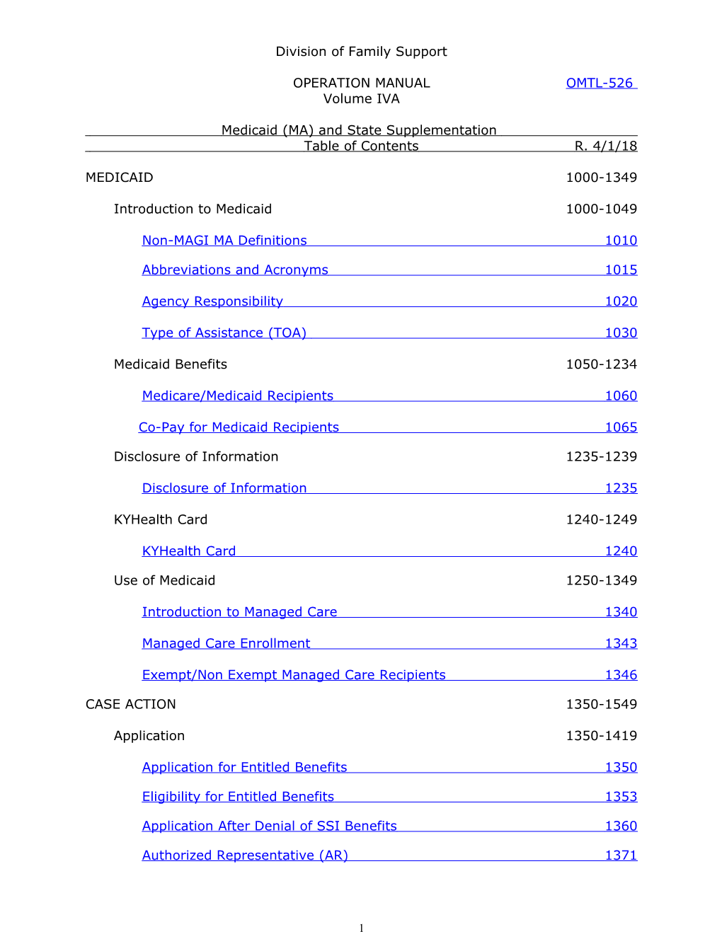 Medicaid (MA) and State Supplementation