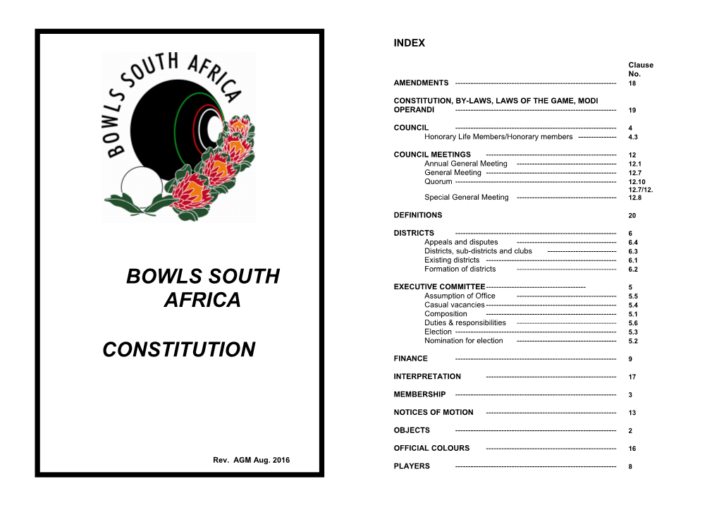 Bowls South Africa