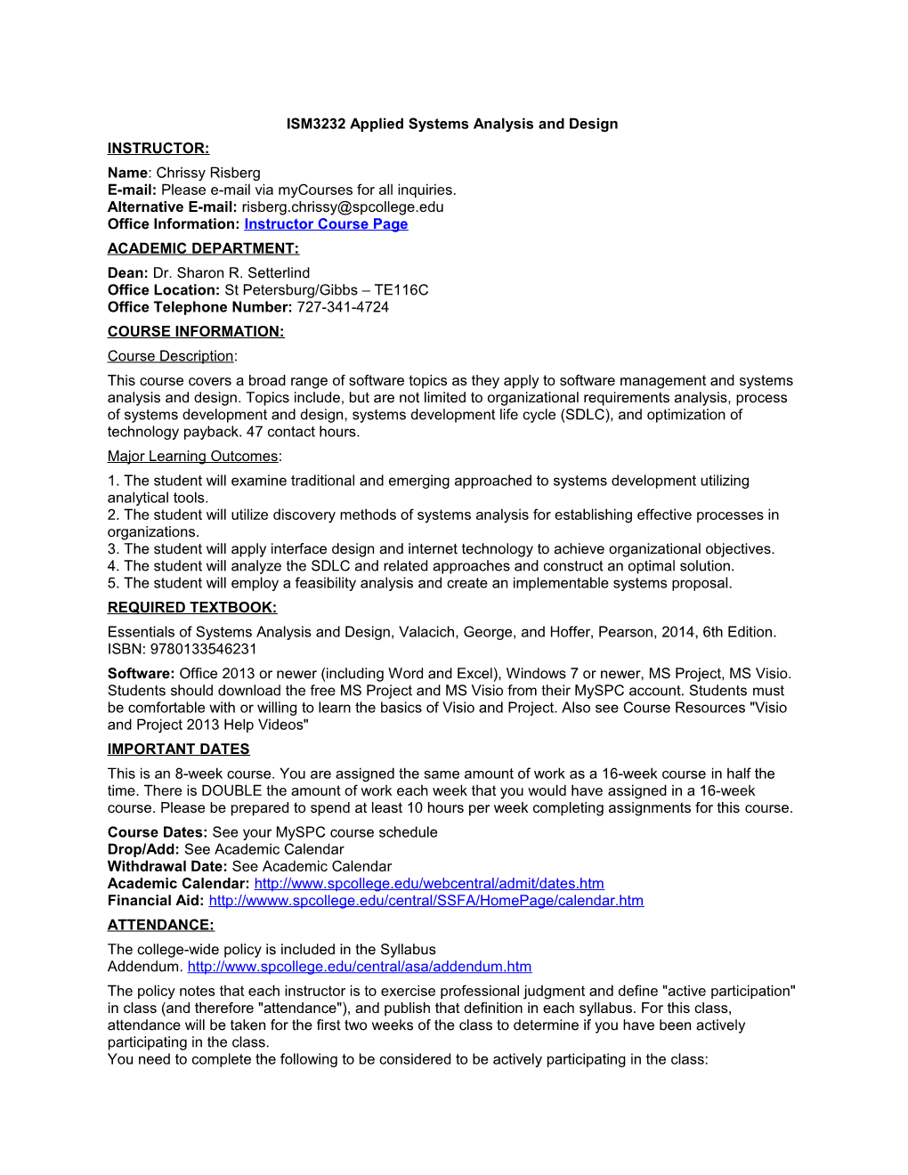 ISM3232 Applied Systems Analysis and Design