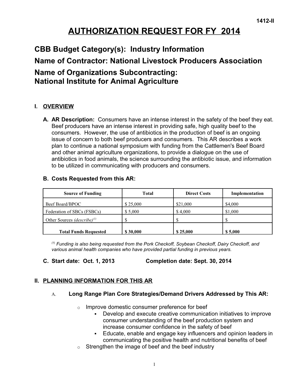 CBB Budget Category(S): Industry Information