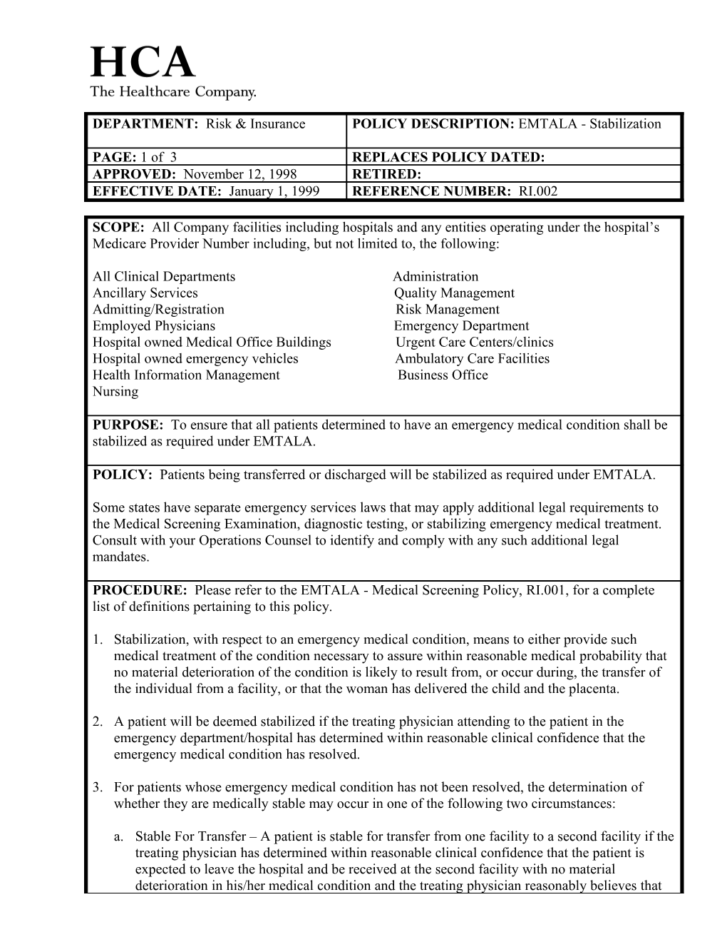 Documentation of Patient Stabilization Has Been Prepared by a Physician Or a Qualified