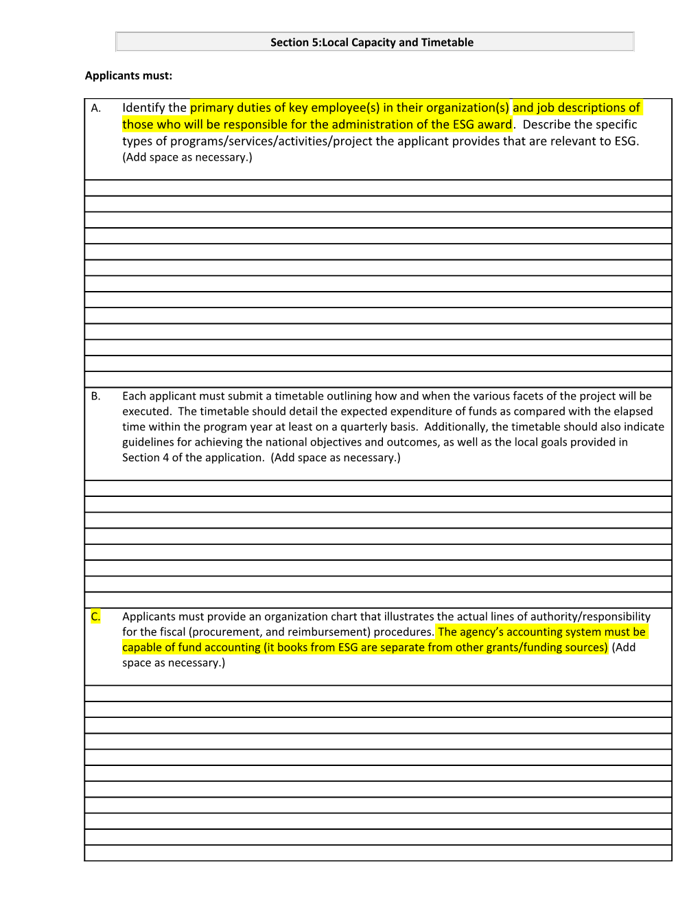 Section 5:Local Capacity and Timetable