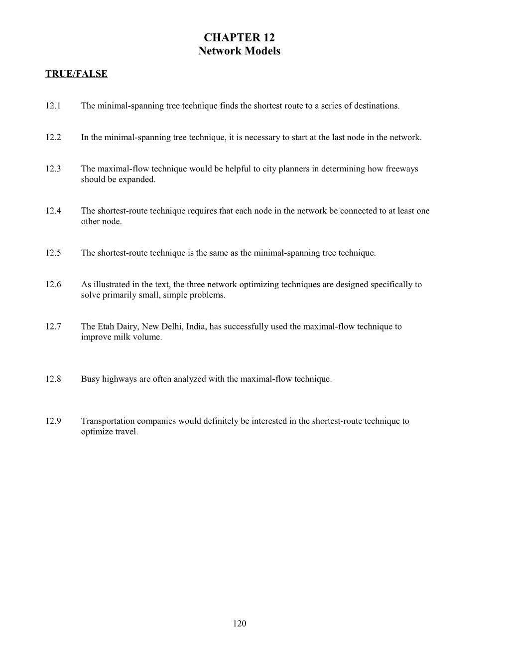 Network Models CHAPTER 12