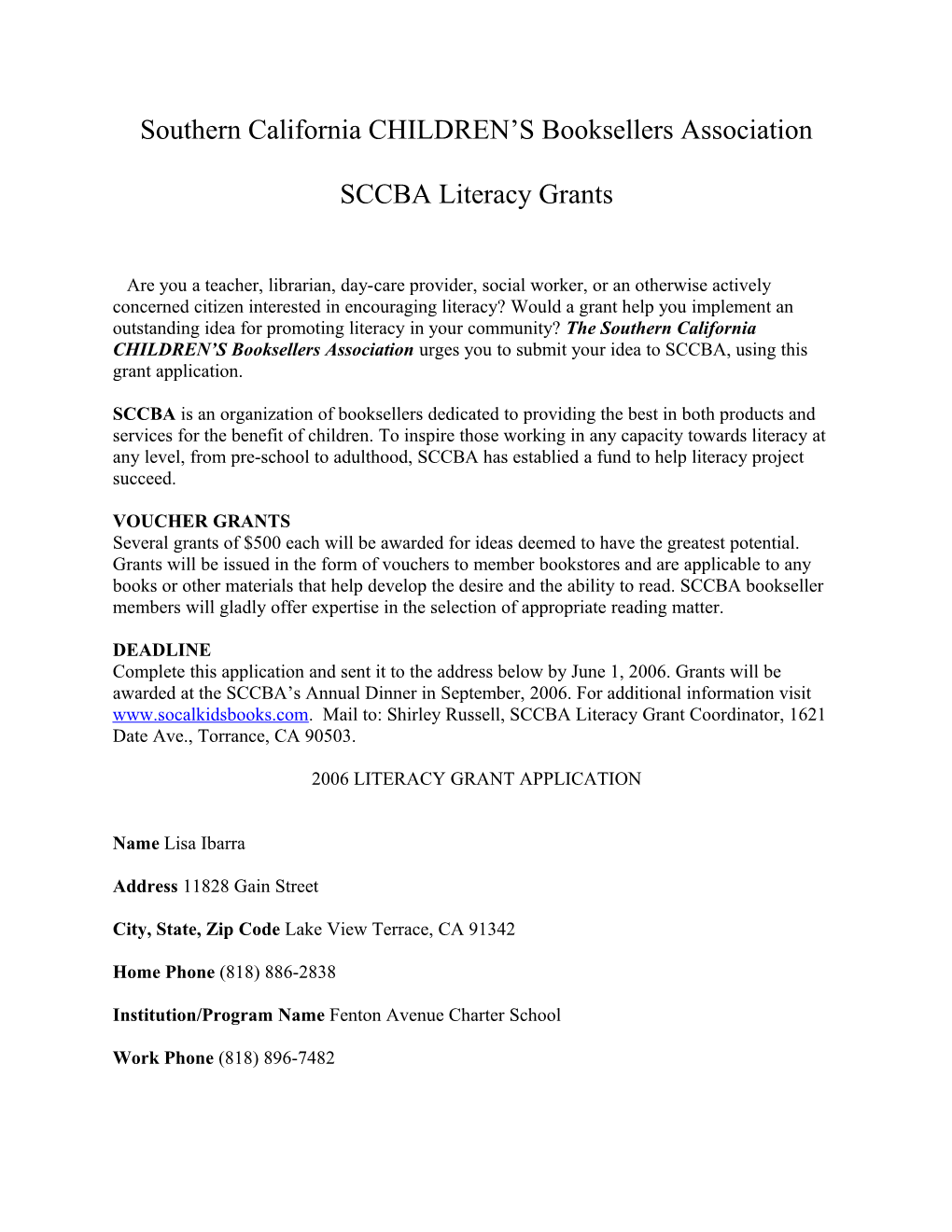 Southern California CHILDREN S Booksellers Association