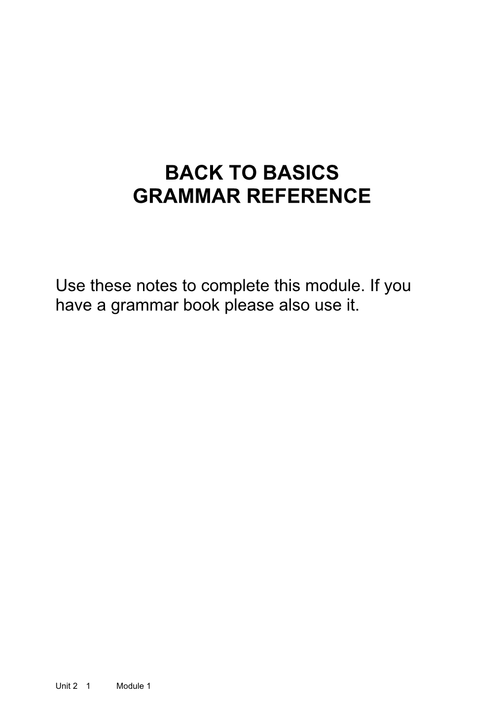 Grammar Reference