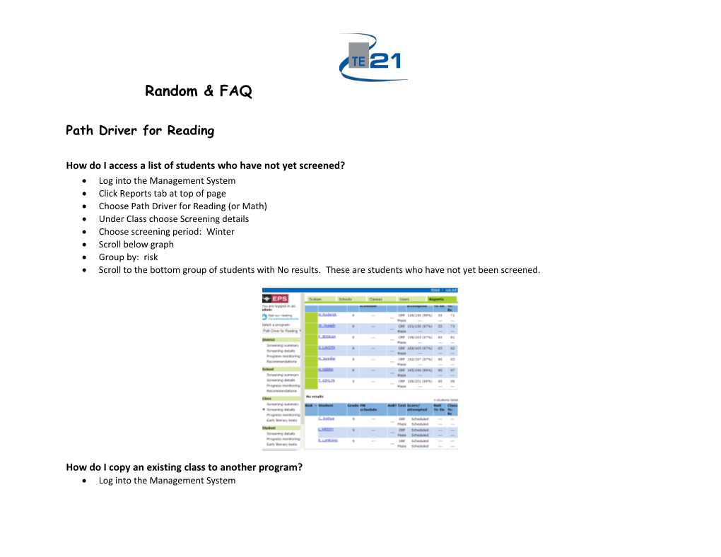 Path Driver for Reading