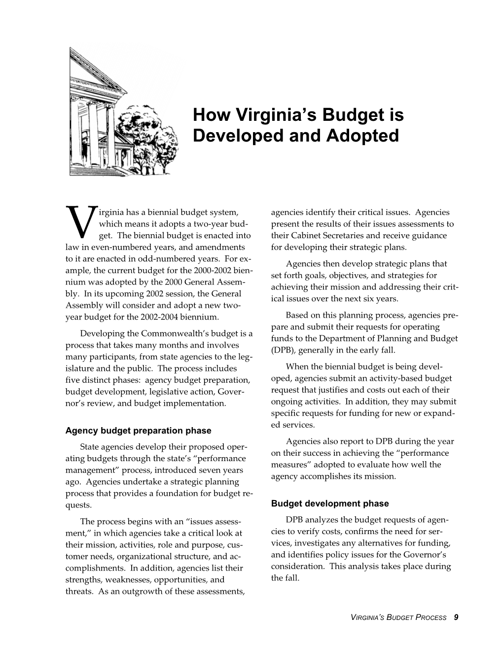 How Is Virginia's Budget Adopted